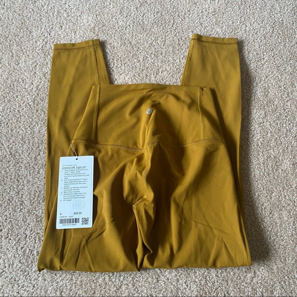 SOLD NWT Lululemon Unlimit Tight 25” Size 4 Gold Spice - Picture 3 of 7